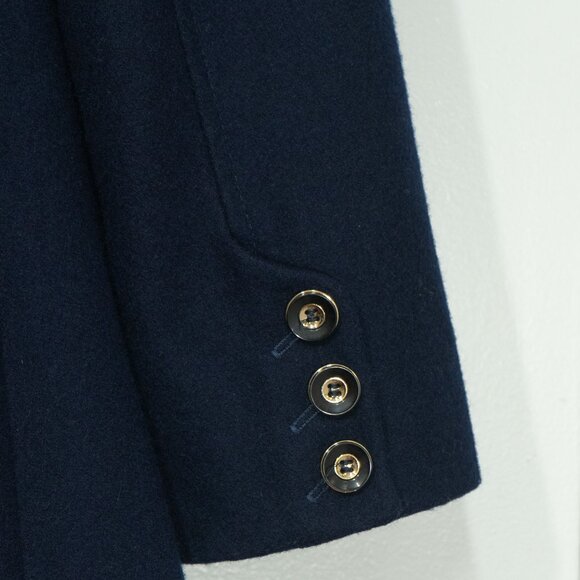 Via Spiga Wool Military Coat Blue Navy Fit Flare Retro Academia Victorian Twee - Picture 12 of 14
